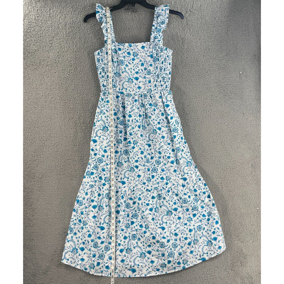 Draper James Womens Floral Dress Cottage Long 100% Cotton Sz S Flowy Ruffle - Picture 2 of 16